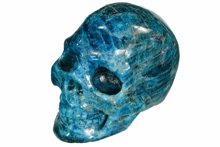 Polished, Bright Blue Apatite Skull #107218